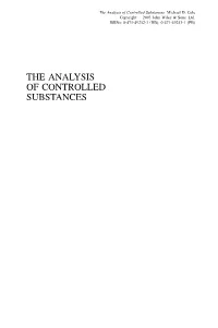 The Analysis of Controlled Substances