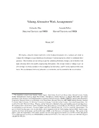 Valuing Alternative Work Arrangements∗