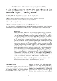 A Tale of Clusters: No Resolvable Periodicity in the Terrestrial Impact Cratering Record