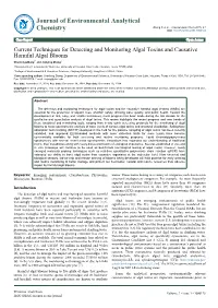 Current Techniques for Detecting and Monitoring Algal Toxins And