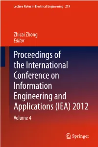 IEA) 2012 Volume 4 Lecture Notes in Electrical Engineering