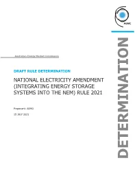 Integrating Energy Storage Systems Into the Nem) Rule 2021