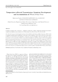 Temperature Affected Transmission, Symptom Development and Accumulation of Wheat Dwarf Virus