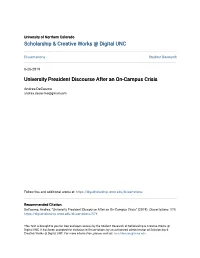 University President Discourse After an On-Campus Crisis