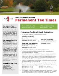 2021 Permanent Tee Time Application
