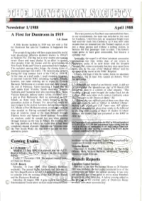 A First for Duntroon in 1919 to Our Astonishment, the Train Was Switched to the Track V.E