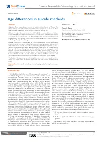 Age Differences in Suicide Methods