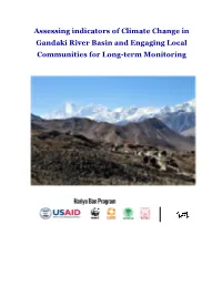 Assessing Indicators of Climate Change in Gandaki River Basin and Engaging Local Communities for Long-Term Monitoring