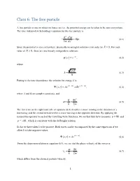 Class 6: the Free Particle
