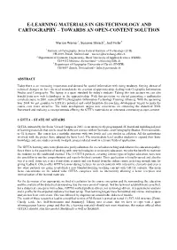 E-Learning Materials in Gis-Technology and Cartography – Towards an Open-Content Solution