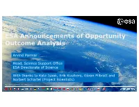 ESA Missions AO Analysis