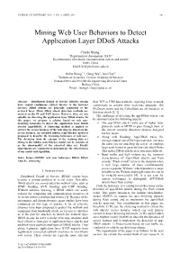 Mining Web User Behaviors to Detect Application Layer Ddos Attacks