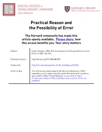 Practical Reason and the Possibility of Error