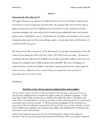 Abstract Subverting the Masculine Sci-Fi This Paper Will Present An