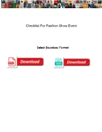 Checklist for Fashion Show Event