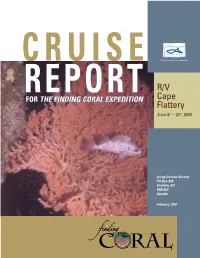 Cruise Report for the Finding Coral Expedition
