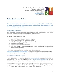 Introduction to Python ______