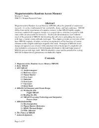 Magnetoresistive Random Access Memory Michael C