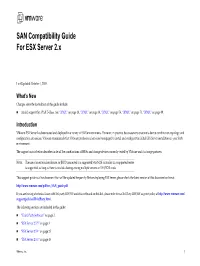 SAN Compatibility Guide for ESX Server 2.X