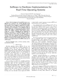 Software Vs Hardware Implementations for Real-Time Operating Systems