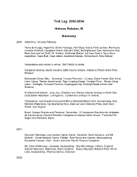 Trail Log 2000-2004 Holmes Rolston, III Summary