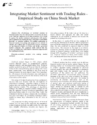 Integrating Market Sentiment with Trading Rules - Empirical Study on China Stock Market