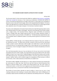 SBAI Publishes Alternative Credit Memos on Valuations, Conflicts Of