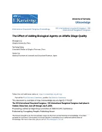 The Effect of Adding Biological Agents on Alfalfa Silage Quality