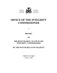 The Honourable David Orazietti