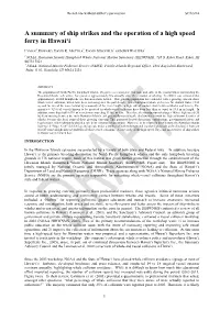 A Summary of Ship Strikes and the Operation of a High Speed Ferry in Hawai‘I