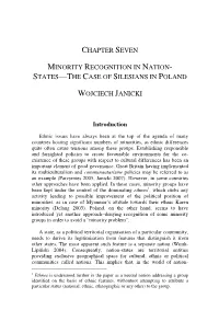 Chapter Seven Minority Recognition in Nation