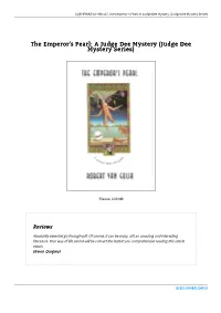 Download PDF \\ the Emperor's Pearl: a Judge Dee Mystery (Judge
