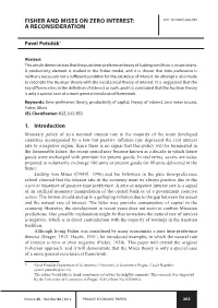FISHER and MISES on ZERO INTEREST: DOI: 10.18267/J.Pep.555 a RECONSIDERATION