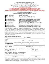 Hunting Pre-Registration Form – 2021 Camp Edwards Controlled Hunting Programs