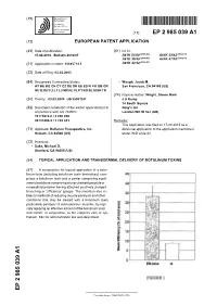 Topical Application and Transdermal Delivery of Botulinum Toxins