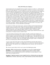 1 Study 318.41 Executive Summary Organic-Based Arsenical