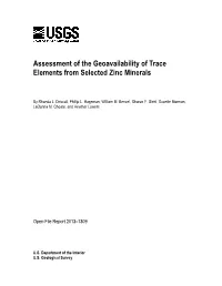Assessment of the Geoavailability of Trace Elements from Selected Zinc Minerals