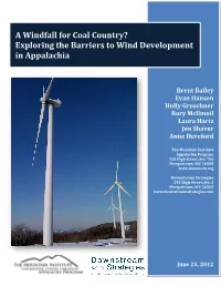 Exploring the Barriers to Wind Development in Appalachia