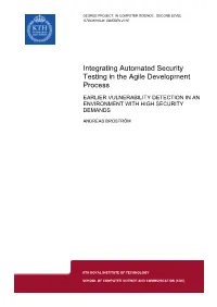 Integrating Automated Security Testing in the Agile Development Process