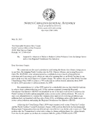Letter of Support from 39 NC Representatives