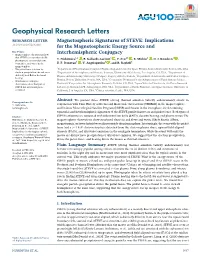 Magnetospheric Signatures of STEVE