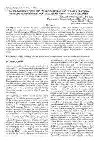 SOCIAL DYNAMIC STATUS and ITS REFLECTION on USE of FAMILY PLANNING METHODS in an INDIAN VILLAGE: the CASE of ‘GAURA’ VILLAGE (UP), INDIA Vimalesh Kumar Singh &