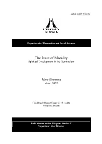 The Issue of Morality Spiritual Development in the Gymnasium
