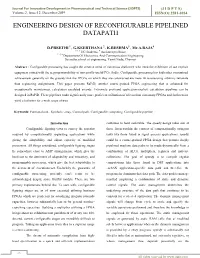ENGINEERING DESIGN of RECONFIGURABLE PIPELINED DATAPATH.Pdf