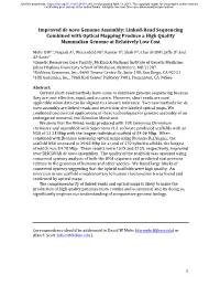 Improved De Novo Genome Assembly: Linked-Read Sequencing Combined with Optical Mapping Produce a High Quality Mammalian Genome at Relatively Low Cost
