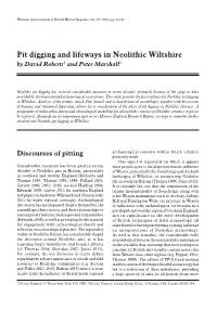 Pit Digging and Lifeways in Neolithic Wiltshire by David Roberts1 and Peter Marshall2