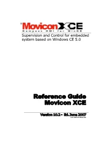 Reference Guide Movicon XCE