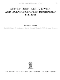 Statistics of Energy Levels and Eigenfunctions in Disordered Systems