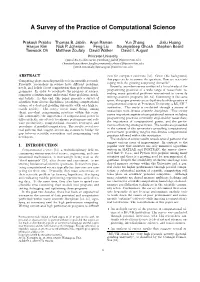 A Survey of the Practice of Computational Science