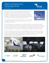 Alberta Aerospace and Technology Centre EIA Fact Sheet